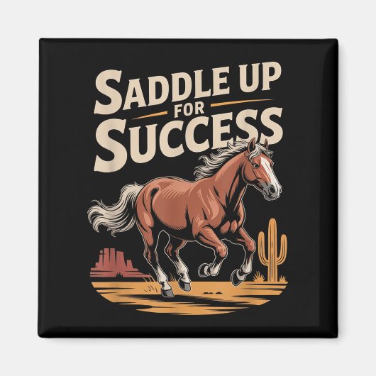 Saddle Up For Success Western Motivation  Magneet (Voorkant)