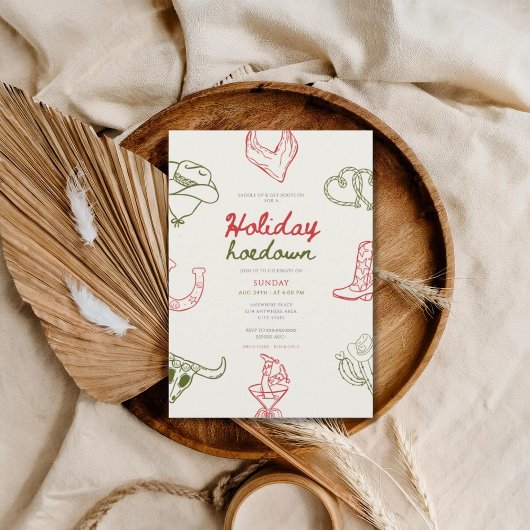 Saddle up holiday hoedown party kaart