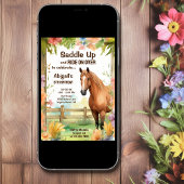 Saddle Up  Paard en Bloemen Verjaardag Kaart