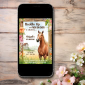 Saddle Up  Paard en Bloemen Verjaardag Kaart