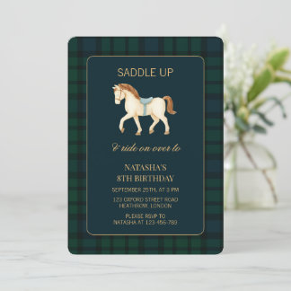 Saddle Up Preppy Horse Birthday Kaart