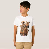 Saddle Up voor glimlachen met Golden Retriever Cub T-shirt (Voorkant volledig)