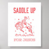 Saddle Up voor Jesus Red Rodeo Christelijke muurku Poster (Voorkant)