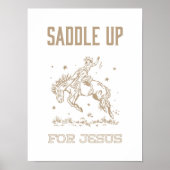 Saddle Up voor Jesus Western Cowgirl Christelijk Poster (Voorkant)