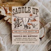  Saddle Up Western Cowboy Verjaardagsfeestje Kaart
