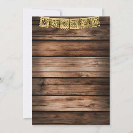 Saddle Up Westerne Cowboy Verjaardag Rustiek Hout Kaart (Achterkant)