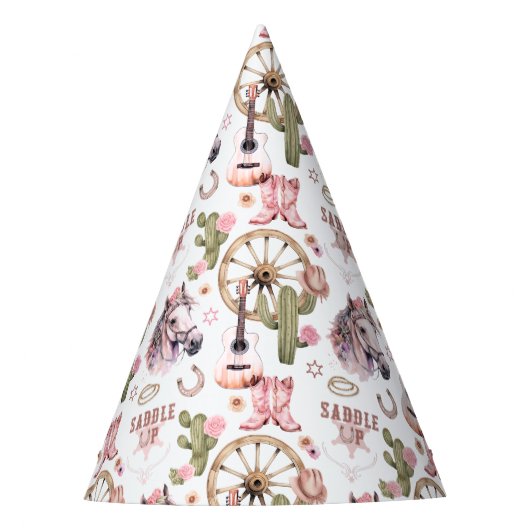 Saddle Up Westerne Cowgirl Party Pet Feesthoedjes (Voorkant)