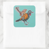 Saddleback en fantail vierkante sticker (Tas)