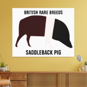 Saddleback Pig Canvas Afdrukken (Insitu (Woonkamer))