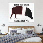 Saddleback Pig Canvas Afdrukken (Insitu (Slaapkamer))