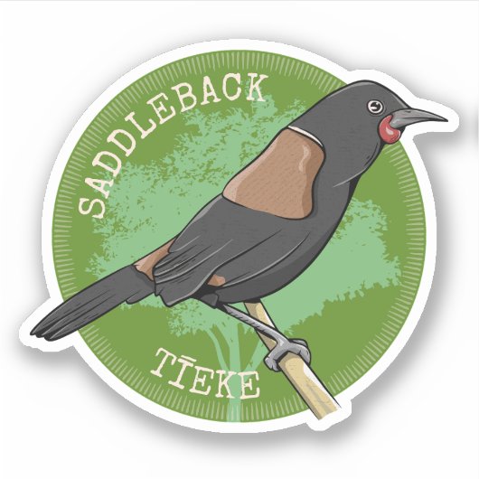 Saddleback Tieke NZ vogel Sticker (Voorkant)