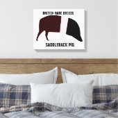 Saddleback-varkenscanvasprint Canvas Afdruk (Insitu (Slaapkamer))