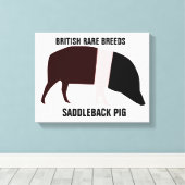 Saddleback-varkenscanvasprint Canvas Afdruk (Insitu (Houten vloer))