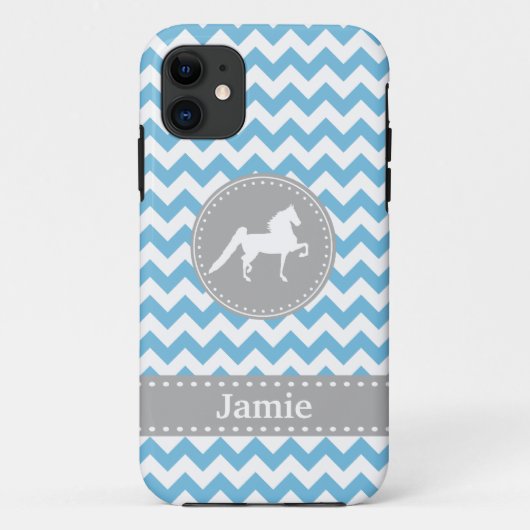  Saddlebred Blue Chevron iPhone 5 Hoesje (Achterkant)