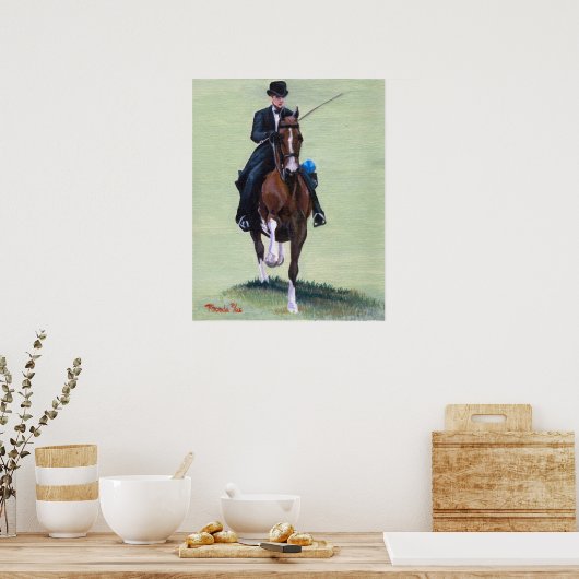 Saddlebred Elegance in Action Horse Portret Poster (Keuken)