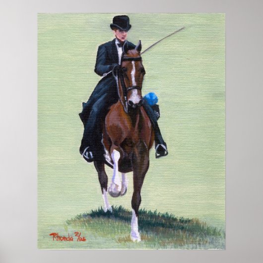 Saddlebred Elegance in Action Horse Portret Poster (Voorkant)