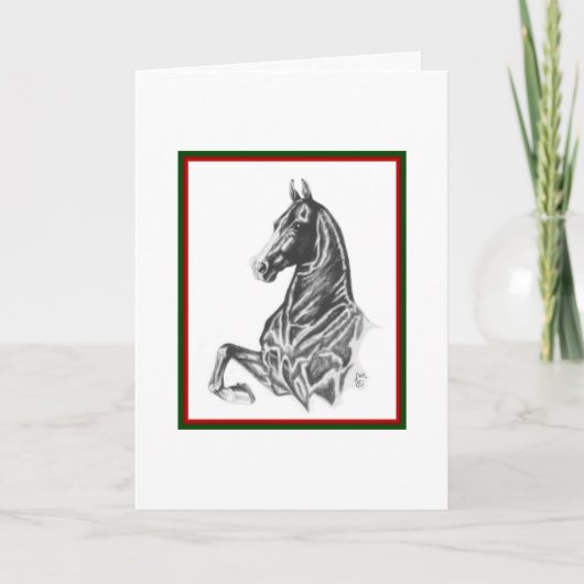 Saddlebred Horse Christmas Kaart (Voorkant)