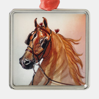 Saddlebred Horse Fine Harness Metalen Ornament