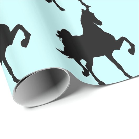 Saddlebred Horse Silhouette Cadeaupapier (Rol Hoek)