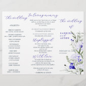 Sade of Royal Blue Ivory Floral Wedding Program (Voorkant)