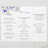 Sade of Royal Blue Ivory Floral Wedding Program (Achterkant)