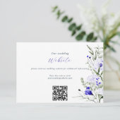 Sade of Royal Blue Ivory Wedding Website QR Code Informatiekaartje (Staand voorkant)