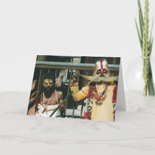 Sadhus in Nepal, briefkaart