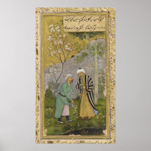 Sadi in een Roos tuin Poster (Voorkant)