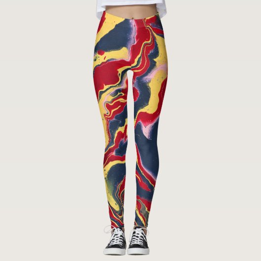 Sadie 1 Crazy Kleurrijke Abstracte Leggings (Voorkant)