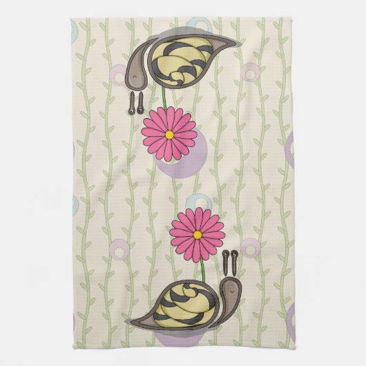 Sadie de slak keukenhanddoek (Verticaal)