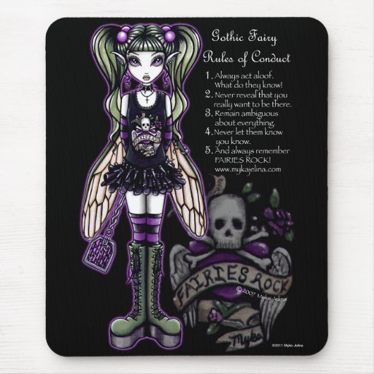 "Sadie" Gothic Fairy Rules Mousepad Muismat (Voorkant)