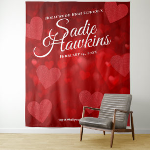 Sadie Hawkins Valentijnsdag Foto Selfie Achtergron Wandkleed