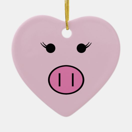 Sadie Het Roze Varken ~ Schattige Kawaii Keramisch Ornament (Voorkant)