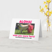 Sadie May hula girl, ALOHA, wou dat je hier was... Kaart (Gele Bloem)