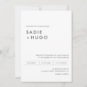 SADIE Minimale bruiloft met foto- en QR-code Kaart (Voorkant)