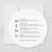 SADIE Minimalistische ronde bruiloft diner menu Kaart (Voorkant)