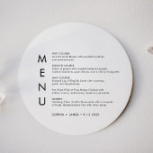 SADIE Minimalistische ronde bruiloft diner menu Kaart