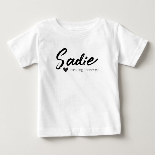 Sadie Name Betekenis van minimale moderne tekstkal (Voorkant)