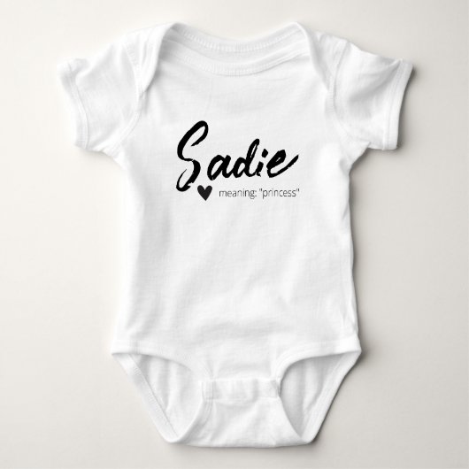 Sadie Name openbaart Betekenis van minimaal modern Romper (Voorkant)