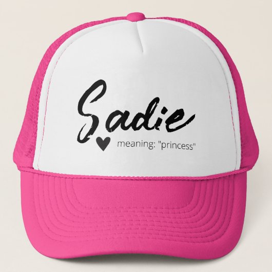 Sadie Name openbaart Betekenis van minimale modern Trucker Pet (Voorkant)