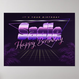 Sadie Name Vornaam retro Poster Geburtstag