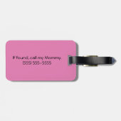 Sadie the Pink ~ Cute Girly Kawaii Bagagelabel (Achterkant horizontaal)