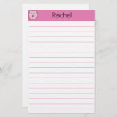 Sadie the Pink ~ Cute Girly Kawaii Briefpapier (Voorkant / Achterkant)