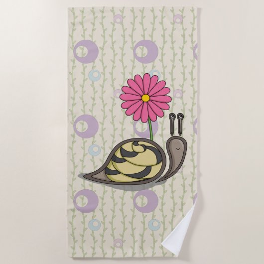 Sadie the Snail Beach Handdoek (Voorkant)