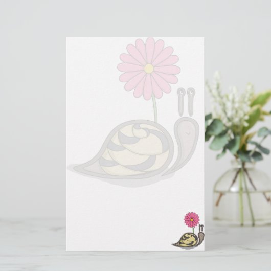 Sadie the Snail-werk Briefpapier (Staand voorkant)