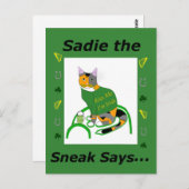Sadie the Sneak St. Patrick's Day Briefkaart (Voorkant / Achterkant)