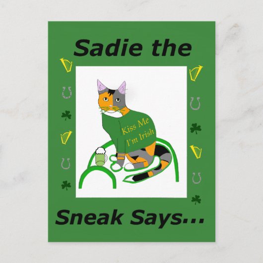 Sadie the Sneak St. Patrick's Day Briefkaart (Voorkant)