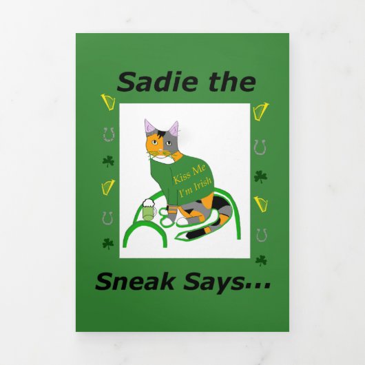 Sadie the Sneak Trifold St. Patrick's Day Kaart (Cover)