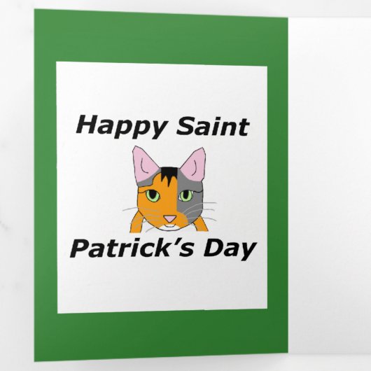 Sadie the Sneak Trifold St. Patrick's Day Kaart (Binnenzijde eerst)
