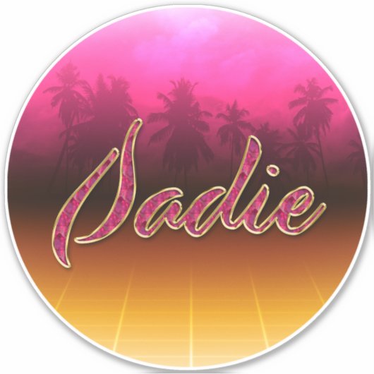 Sadie Vorname Name golden pink Aufkleber Sticker (Voorkant)